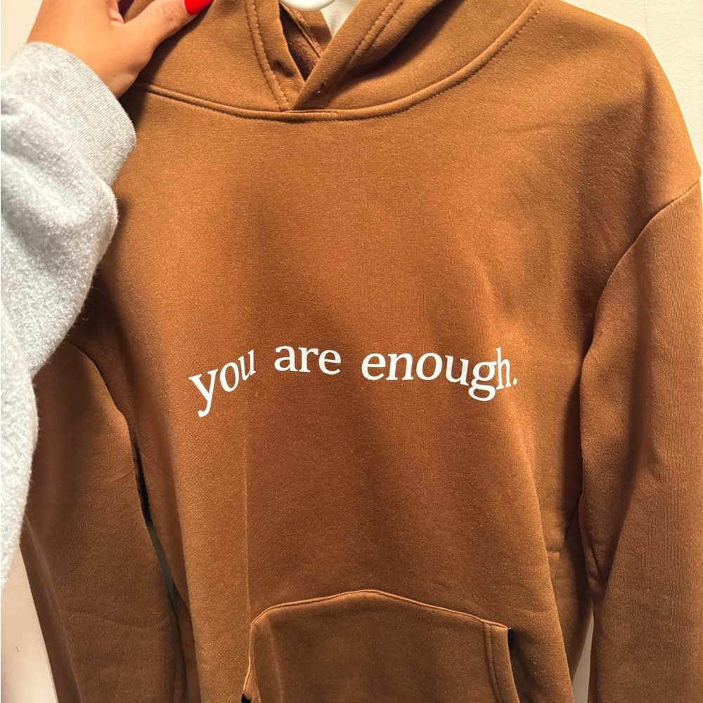 Brown Hoodie with Motivational Print
